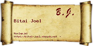 Bitai Joel névjegykártya